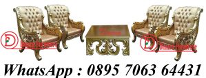 Set Kursi Sofa Raffi Ukiran Warna Emas