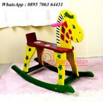 Mainan Anak Kuda Goyang Kuning Untuk Usia 3-8 Tahun