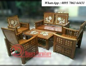 Set Kursi Tamu Jati Sandaran Mawar