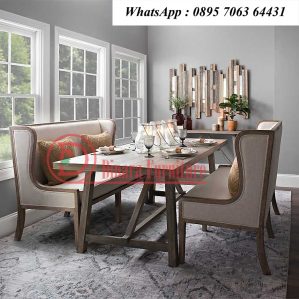 Set Meja Makan Natural Antik Jati