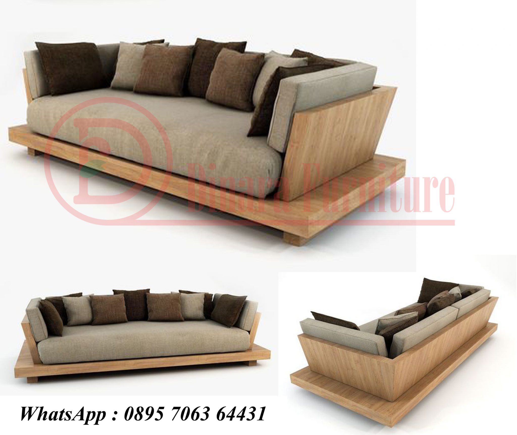 Sofa Jati Minimalis Jok Kain Dinara Furniture Jepara Mebel Jepara