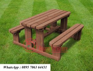 Kursi Taman Kayu Panjang Model Payung