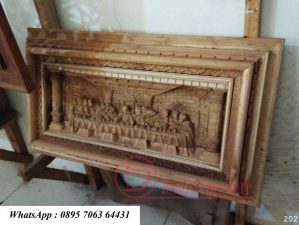 Hiasan Dinding Ukiran Perjamuan Kayu