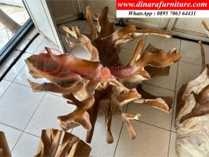 Meja Akar Flower Lingkaran