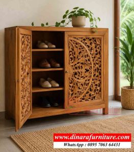 Lemari Sepatu Pintu Motif